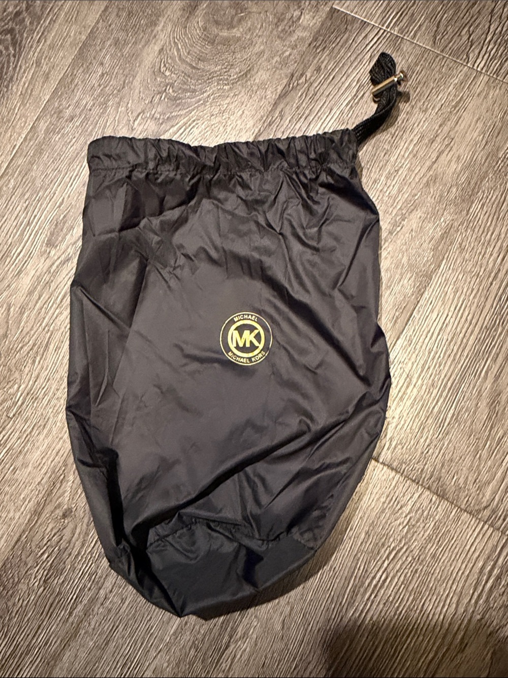 Michael Kors Black Drawstring Dust Pouch with Gold MK Emblem